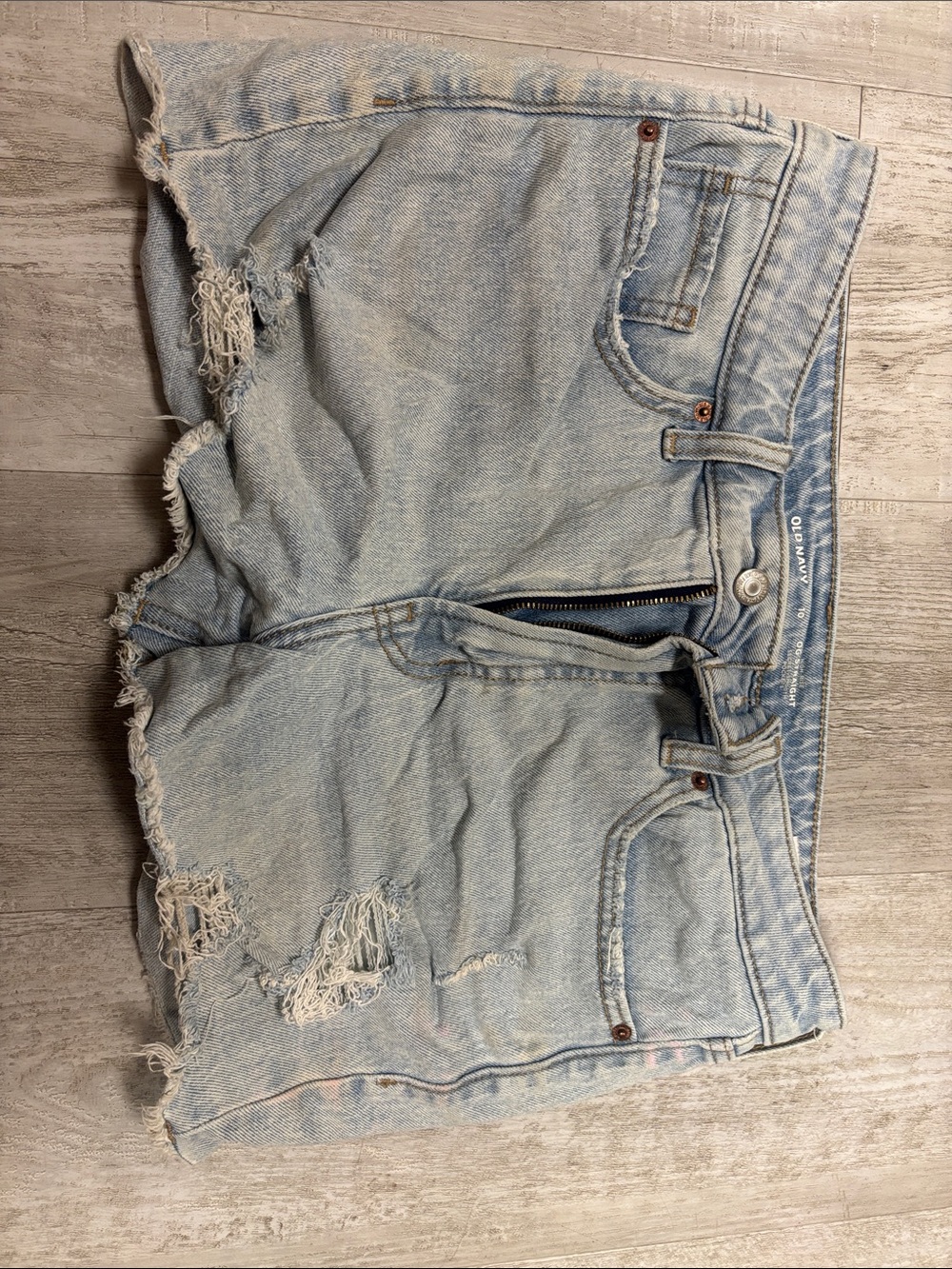 Old Navy Light Blue Distressed Denim Shorts